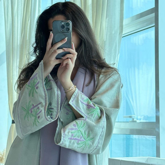 DESFASH | Arab Dubai Fashion Saudi Embroidery Embroidery Cardigan Robe