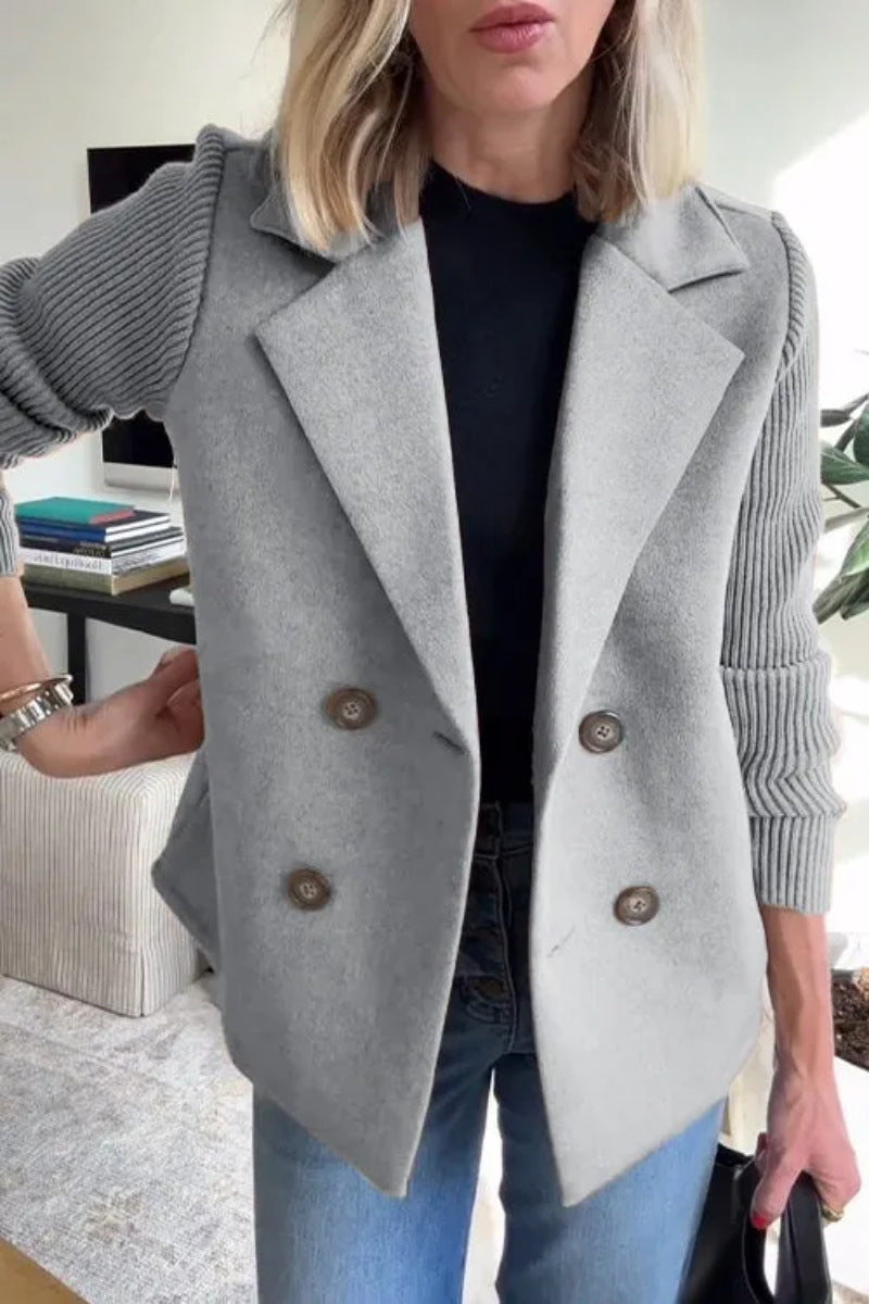 Manteau en laine décontracté avec col de costume