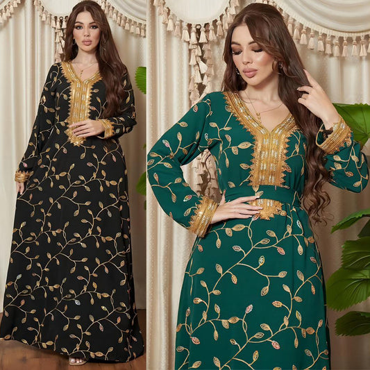 DESFASH | Arab Dubai Embroidery Applique Muslim Party Dinner Robe